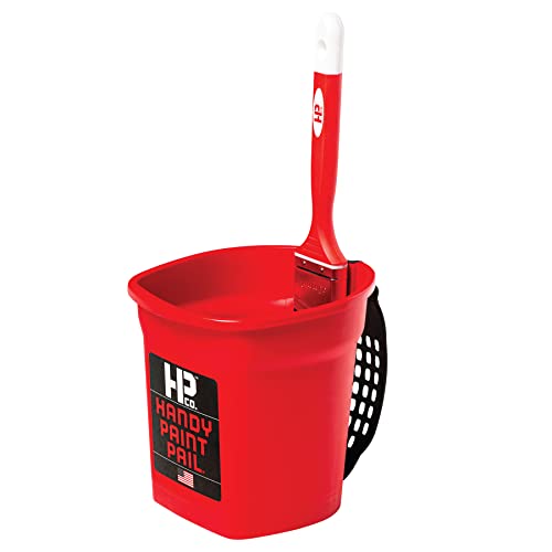 Handy Paint Pail Kit, Disposable Liners and Paint Brush for Trim, Cut-Ins, and Small Painting Projects, Active Painter’s Dream Package, Red Kit 1