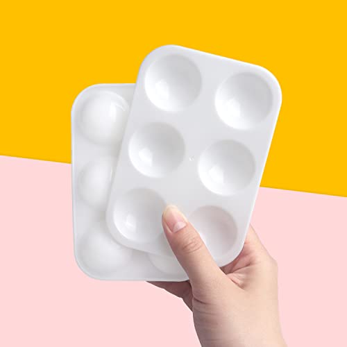 Tamaki 16 PCS Plastic Paint Tray Palettes, White - color: White 16 Pcs