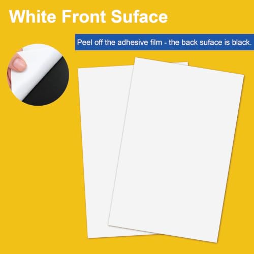 2 Pack, White Adhesive Metal Sheets-11” x 17”, Big Ferrous Sheet for Magnets Receptive, 40 Mil Thin Flexible Rubber Steel Plat, Magnetic Miniatures Organization - color: White, size: 11"x17"