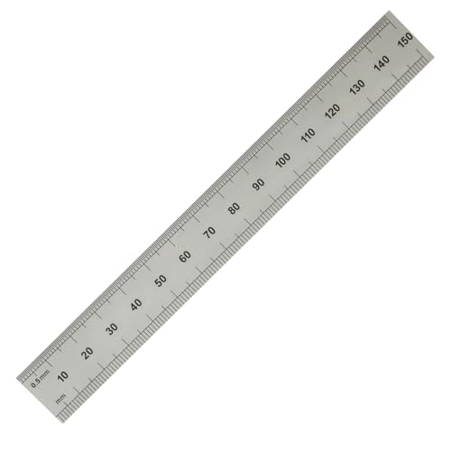 PEC Tools 6"/150mm Rigid Metal Ruler, Made in USA - color: Stainless Steel-Rigid, size: 6"/150mm