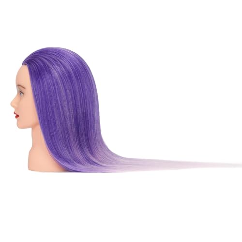 26-28'' Mannequin Training Head Synthetic Hair Braiding (Gradient Purple) - color: Purple