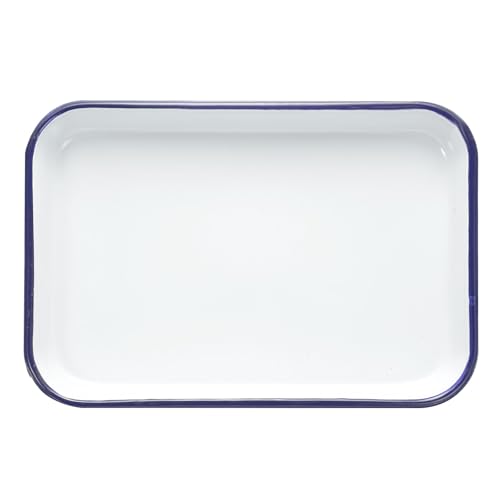 HARFINGTON Butcher Tray Palette 12" x 8" Metal Triple Enamel Coated - size: 12" x 8"