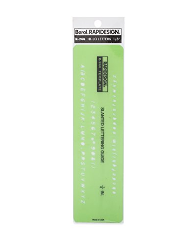 Gothic Slant Hi-Lo Letter and Number Template, 1/8 Inch Size, 1 Each (R944) - style: Gothic Slant 1/8 Inch Size