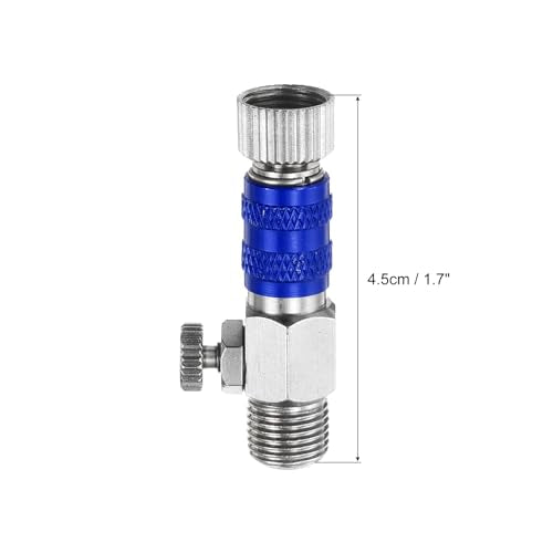 PATIKIL 1/8 Air Brush Connector Adapters, 2pcs Air Brush Quick Connect Air Brush Airflow Control Valve Quick Release Disconnect for Air Brush Hose, Blue - color: Blue