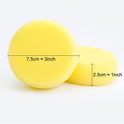 WAFJAMF 8 Pcs Round Painting Sponge 2.96 Inch Craft Clay Yellow - size: 8PCS