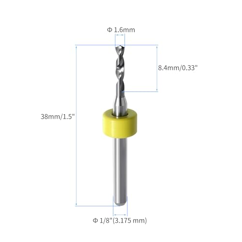 10PCS 1.6mm Tungsten Carbide Shank Micro Drill Bits for PCB - size: 1.6mm (CED)