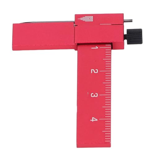 Hilitand Equidistant Parallel Scriber, Sturdy Aluminium Alloy with Tool Steel Engraving Needle for Gundam Model Building, Adjustable T Square Marking Ruler (Red)