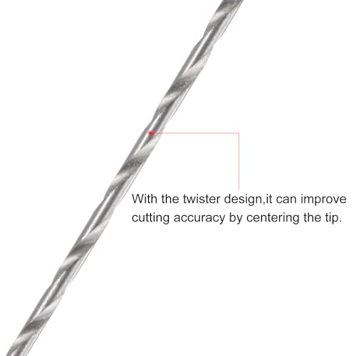 uxcell 5 Pcs 0.7mm Mini Micro Twist Drill Bits, High-Speed Steel Straight Shank Extra Long Drill Bit 100mm for Aluminum Alloy - size: 1.2x100mm