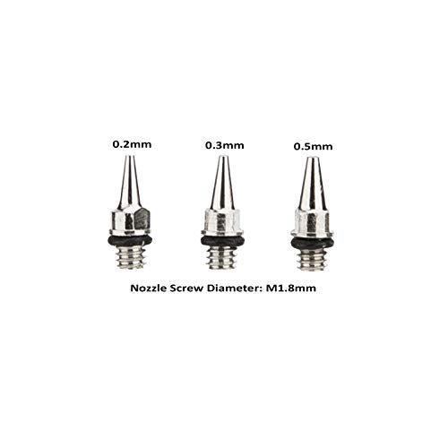 25PCS Airbrush Replacement Parts Kit (0.2mm/0.3mm/0.5mm) - size: 0.2/0.3/0.5MM Needles & Nozzles& Caps+Wrench