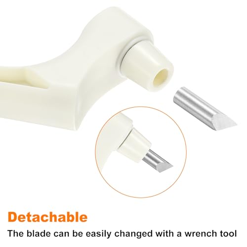 HARFINGTON Craft Cutting Tools 30 Degree Blades 360 Degree Rotating Blade Stainless Steel Cutter Pen Knife with Mat for DIY Crafts Stencils Scrapbooks, White - color: White