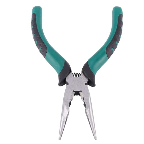 8 PCS 6.3 Inch Spring Needle Nose Pliers, Heavy Duty Steel Nose Side Cutting Pliers Nonslip Rubber Handle Wire Cutter for Crimping Looping Shearing - size: 6.5 Inch 8 PCS