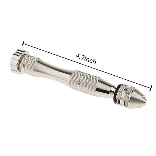 KINGFOREST Hand Drill, 20pc HSS Bits 0.8-3mm, for Wood Resin（Silver） - size: silver-20pcs drills