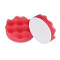 HARFINGTON 2pcs Buffing Sponge Pads 3" Polishing Wheel Waffle Finishing Grip Pad Car Buffer Polisher with Hook and Loop Back for Car Detailing Polishing Waxing, Red - color: Red, size: 3"