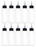 EOSAU 10 Pcs 2oz Clear Plastic Squeeze Bottles for Liquids, Twist Top Cap - color: Clear, size: 2oz 10Pack