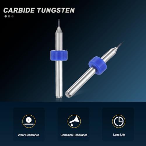 PATIKIL 20 Pack 0.1mm Micro Drill Bits Carbide Tungsten Steel - size: 0.1mm