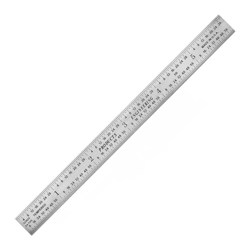 PEC Tools 6 Inch Flexible Metal Rule -5R Graduation, Made in USA - color: Carbon Steel-Flexible, size: 6"