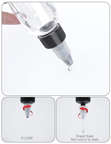 EOSAU 12 Pcs 1oz Clear Plastic Squeeze Bottles for Liquids, Twist Top Cap - color: Clear, size: 1oz 12Pack