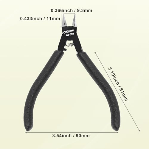 O'Shine Advanced Double-Edged Sprue Cutter, 4.7-inch Long & Thin Blade Gundam Nipper, Precision Plastic Model Kit Hobby Clippers, Protective Sheath Included - color: Black