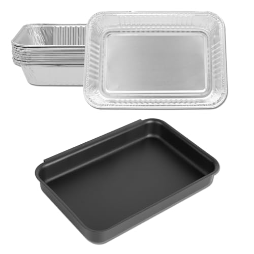 LS'BABQ 93305 83156 Catch Pan Kit for Weber Spirit 200/300, Genesis I & II 200/300 Series, 7515 Grill Grease Tray with 10 Pack 6415 Disposable Aluminum Foil Drip Pan Liners Replacement Parts - size: For Weber