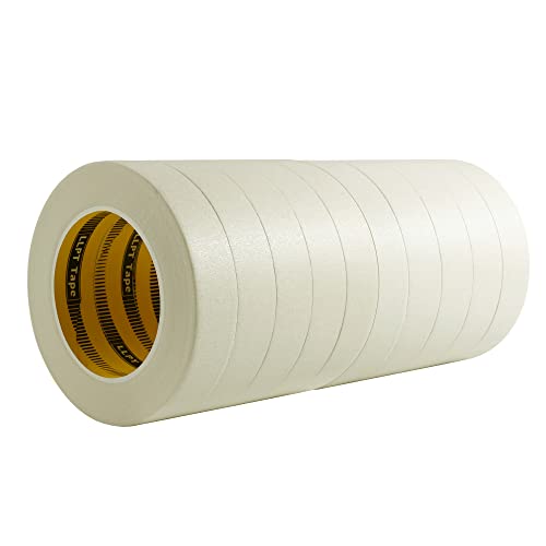 LLPT Painters Tape Masking Tape 10 Pack 1" x 55 Yards Each, Beige White - color: Beige White, size: 1" x 55 Yards
