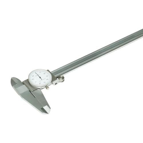HFS 0-12 Inch Dial Caliper, ±0.001 Inch Accuracy, 4-Way Precision Measuring Tool for Inside, Outside, Depth and Step Measurements, Shockproof Design with Protective Storage Case - size: 0-12" Carbon Steel