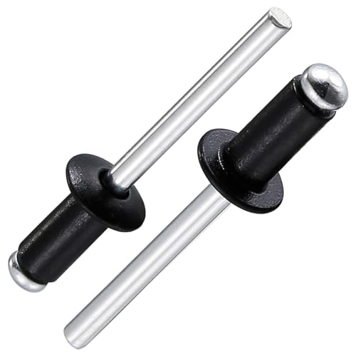 Wensilon (350Pcs) 1/8"x3/8" Black Aluminum blind pro Rivets,Aluminum Grip and Steel Mandrel - color: Black, size: 1/8"x3/8"