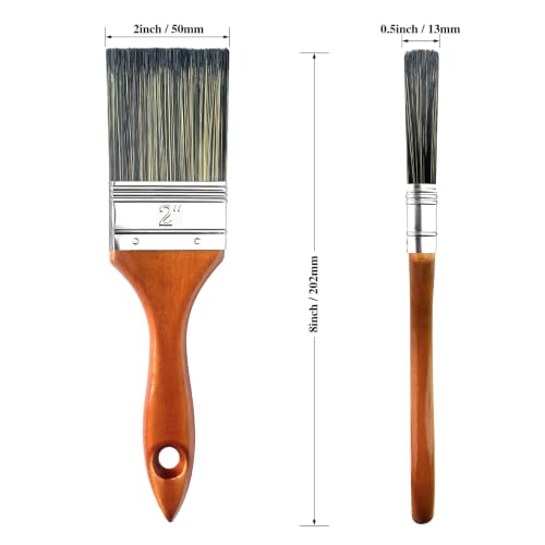 Great Andrew Paint Brushes 2 Inch, Wood Handle, 6 Pack - size: 6 PCS, 2-Inch