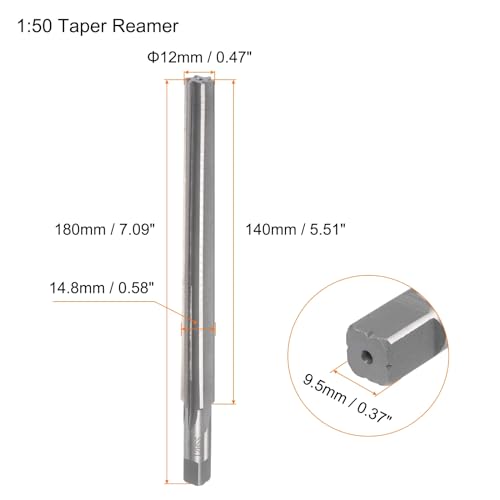 HARFINGTON Tapered Hand Reamers 1:50 12mm Small Dia 14.8mm Big Dia Flute - size: 12mm - 14.8mm