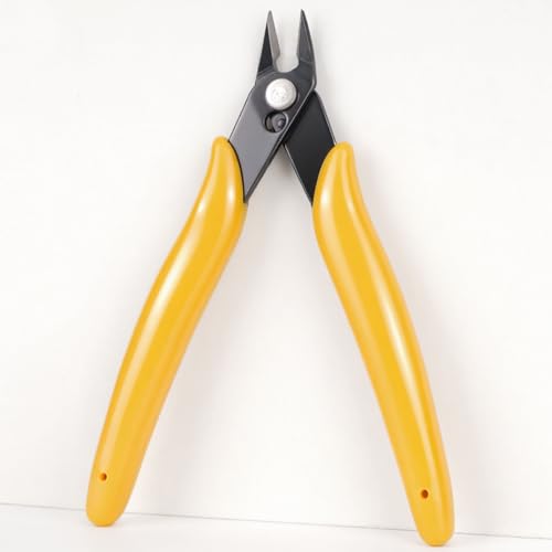 Micro Wire Cutters Pliers, Precision Flush Cutter Tools for Jewelry Making Craft, 5 Inch Small Zip Tie Cutter Nippers for 3d Print, Plastic Models, Jewelry, Electronics, Yellow - color: Yellow