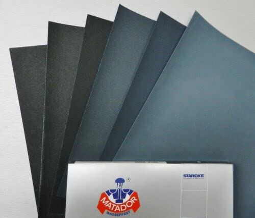 Matador Abrasive Wet or Dry Waterproof Sandpaper 10 Sheets 800 Grit 9"x11" S/C Made in Germany