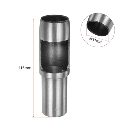 HARFINGTON Hollow Punch for Leather 31mm Round Hole Punch Tool for Belt Puncher Carbon Steel Single Punch for Watch Belts Cut Leather Craft Rubber Paper Fabric Plastic Soft Material - size: 31mm