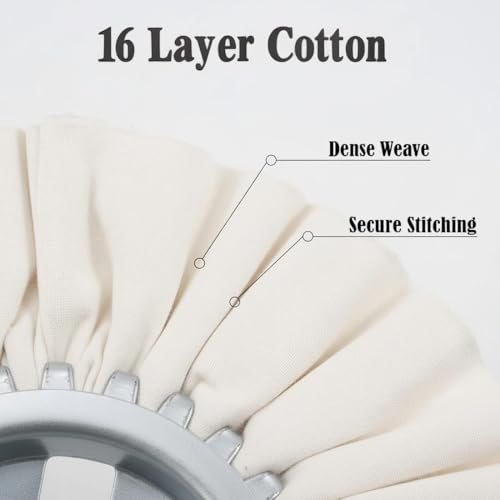 2 Pcs 8" Cotton Airway Buffing Wheel with 5/8'' Arbor Hole - style: 8'' Cotton Airway Buffing Wheels