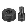 HARFINGTON Hydraulic Hole Punch Die 16mm Round Hole 40Cr Steel Electric Punching Kit for CH70 Electric Punching Machine, Black - size: 16mm