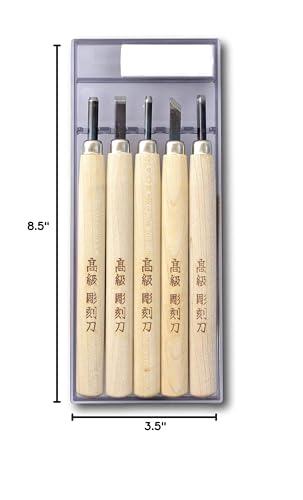 KAKURI Japanese Wood Carving Tool Set for Beginners 5-Piece