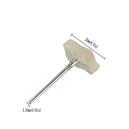 20 Pcs 3/32 Inch Shank Off-White Cotton Rotary Polishing Wheels - style: 20 Pcs Off White Cotton Buffing Wheel