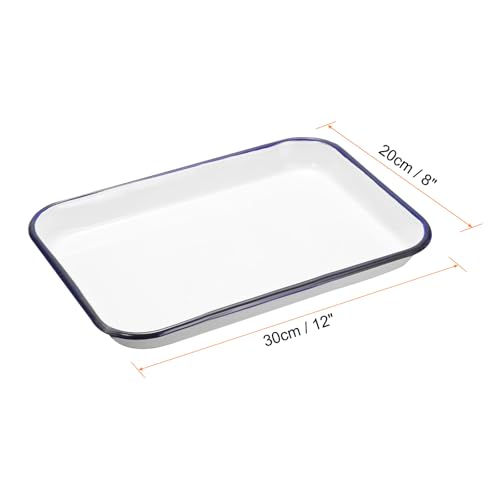 HARFINGTON Butcher Tray Palette 12" x 8" Metal Triple Enamel Coated - size: 12" x 8"