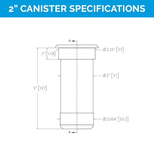 Docking Drawer 2" Stainless Steel Canister for Hot Tools, Capped Design - size: 2.0"