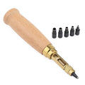 Mnuizu Japanese Adjustable Leather Screw Punch with 1.5-4mm Hole Punch Tips - color: White