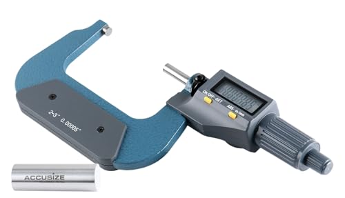 Accusize Industrial Tools Outside Micrometer, 2-3 in/50-75 mm, MD71-0003 - size: 2-3"