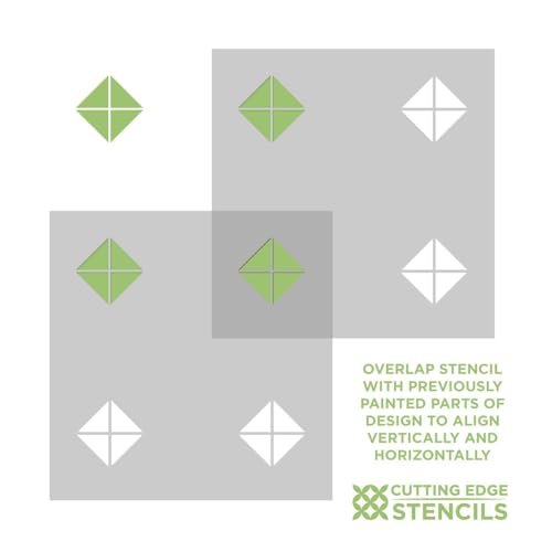 Black Diamond Tile Stencil - Minimalist Pattern for Stenciling Floors and Backsplashes - Quick and Cost Affective Alternative to Retiling (Extra Large) - size: Extra Large