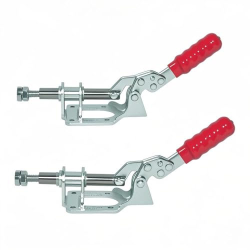 2Pack Push Pull Toggle Clamp,Holding Capacity 300Lbs,32mm Plunger Stroke Straight Line Clamp for Woodworking Welding Mold Fixed - size: 302F