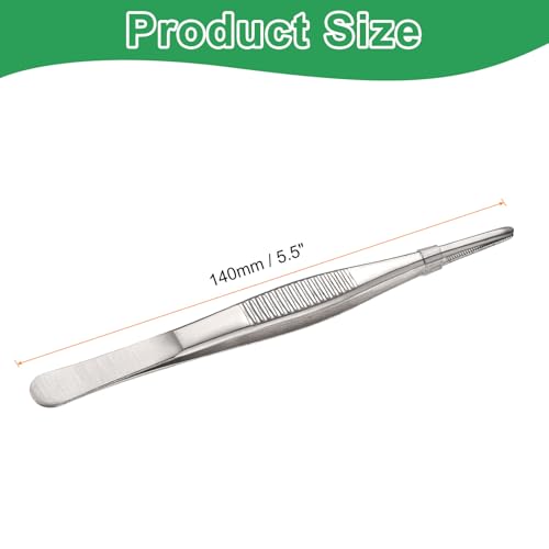HARFINGTON Stainless Steel 5.5" Tip Multi-Purpose Tongs Silver - size: 5.5 x 0.4 x 0.07 inch
