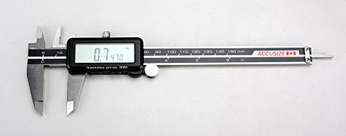 Accusize Digital Caliper, 6 in/150 mm, Full Screen LCD - color: Gray LCD, size: 6" / 0-150mm