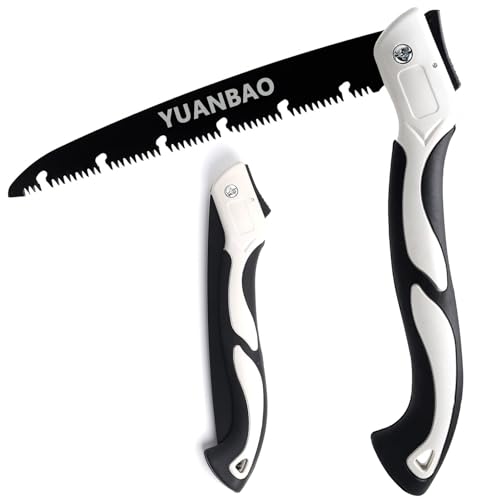 10 Inch Folding Saw, Pruning Hand Saw for Wood Cutting, Garden Pruner with SK5 Curved Blade, Triple- Cut Razor Teeth, Foldable Handsaw for Tree Trimming, Camping, Gardening and Carpentry - size: 10 Inch