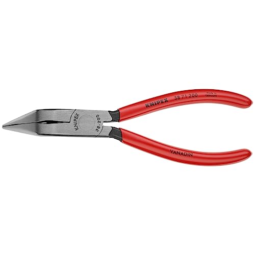KNIPEX - 38 71 200 Tools - Long Nose Pliers Without Cutter, Angled (3871200)