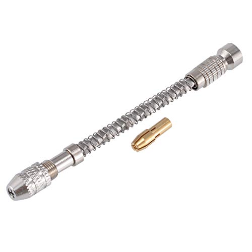 0.2-2mm Mini Hand Drill, Semi-Automatic Hand-Twisting Drills with 1 Chuck, for Crafts Drilling Holes in Resin Epoxy Clay Wood, Jewellery Making, Model Making, Carving DIY - color: 1 Hand Drill + 1 Chuck