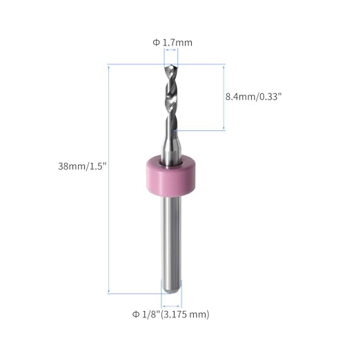 10PCS 1.7mm Tungsten Carbide Shank Micro Drill Bits for PCB - size: 1.7mm (CED)