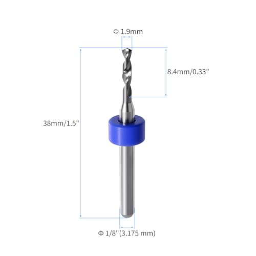 10PCS 1.9mm Tungsten Carbide Shank Micro Drill Bits for PCB - size: 1.9mm (CED)