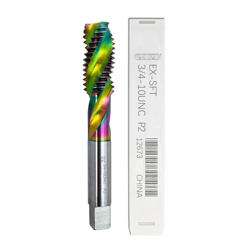 Tools DLC Coating Spiral Flute Taps High Speed Steel (HSSCo) 3 Flutes Tapping Tool Inch Taps Set 3/4-10UNC 1PCS - size: 3/4-10UNC Spiral Flute 1pcs