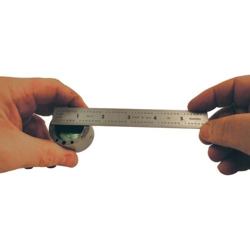 Mitutoyo 182-101, Steel Rule, 6" (4R), (1/8, 1/16, 1/32, 1/64"), 3/64" Thick X 3/4" Wide, Satin Chrome Finish Tempered Stainless Steel, Clear